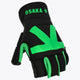 Osaka Armadillo glove green and black with logo. front view
