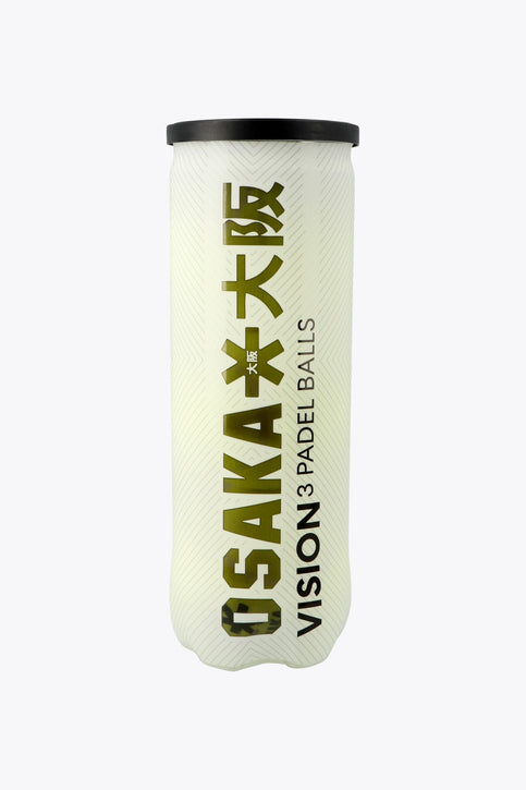Osaka Vision Padel Ball - 3 Ball Can | No Color Osaka pro tour 3 padel balls in white tube. Front view