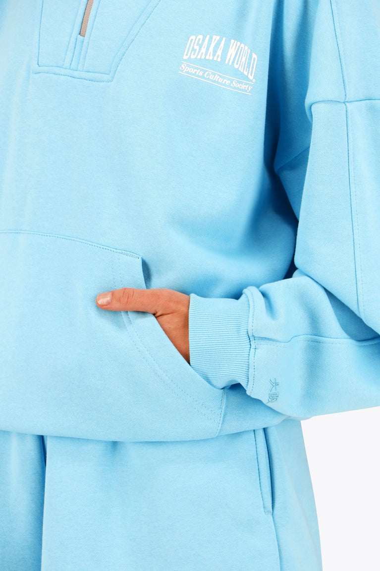 Osaka Women Half Zip Sweater | Blue Topaz