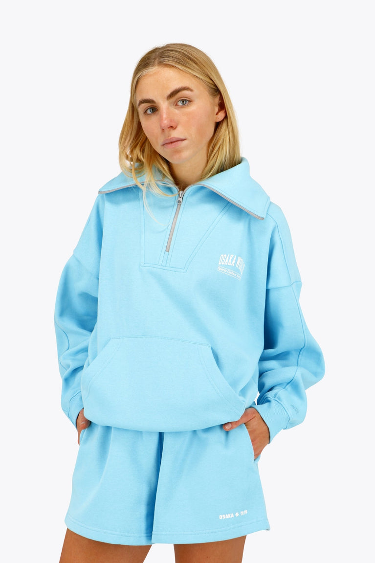Osaka Women Half Zip Sweater | Blue Topaz