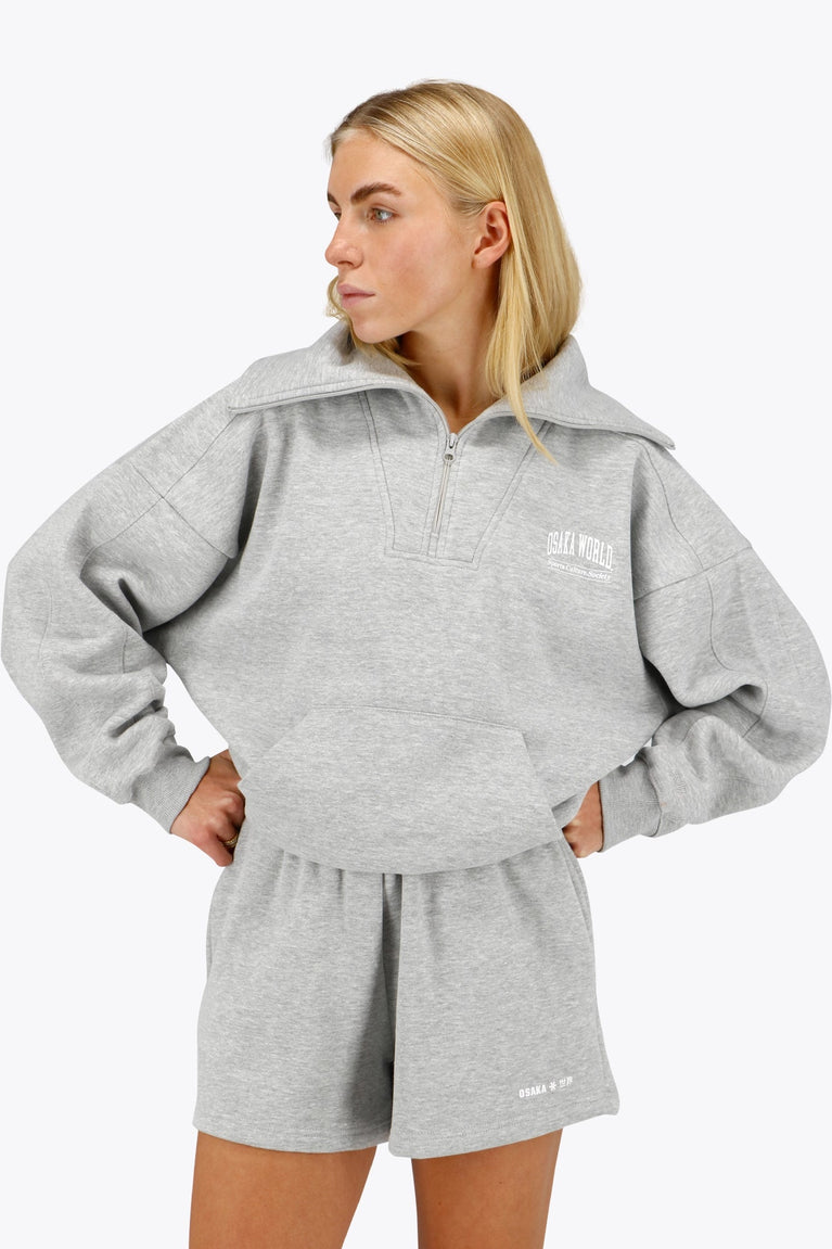 Osaka Women Half Zip Sweater | Heather Grey