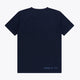 Osaka unisex basic tee in navy. Back flatlay view