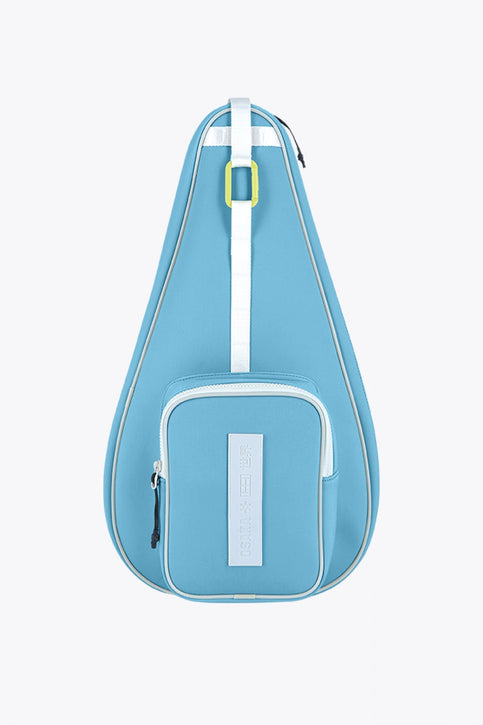 Osaka Neoprene Padel Sleeve | Light Blue Osaka neoprene padel bag in light blue with logo in white. Front view