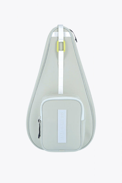 Osaka Neoprene Padel Sleeve | Light Grey Osaka neoprene padel bag in light grey with logo in white. Front view