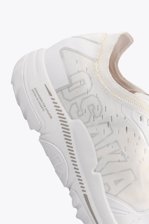 Osaka Footwear IDO Mk1 | Triple White Osaka footwear Ido Mk1 in white with logo in white. Side view