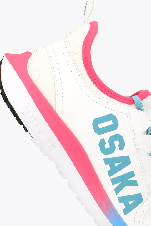 Osaka Kids Footwear Furo Play | White-Retro Blue-Raspberry Osaka Kids Footwear Furo Play | White-Retro Blue-Raspberry