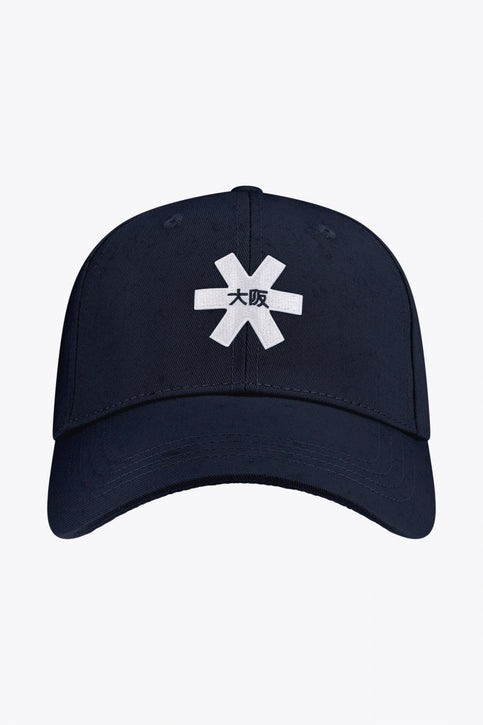 Osaka Baseball Cap Twill | French Navy Osaka baseball cap in navy with logo in white. Side view