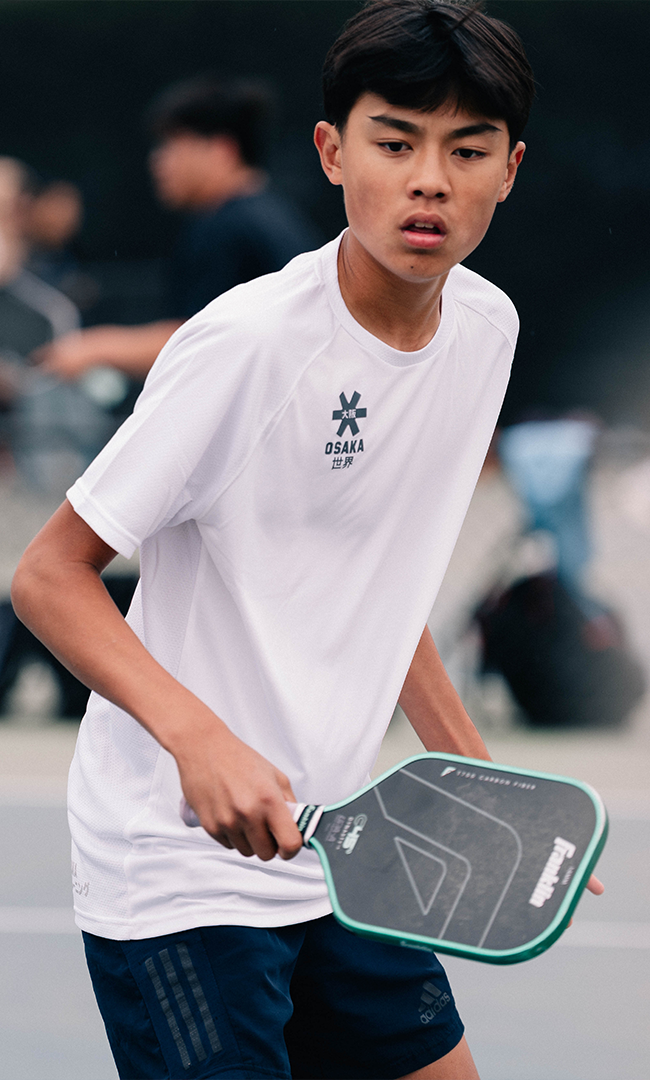 OSAKA Pickleball Athlete Phi Trinh playing pickleball mobile