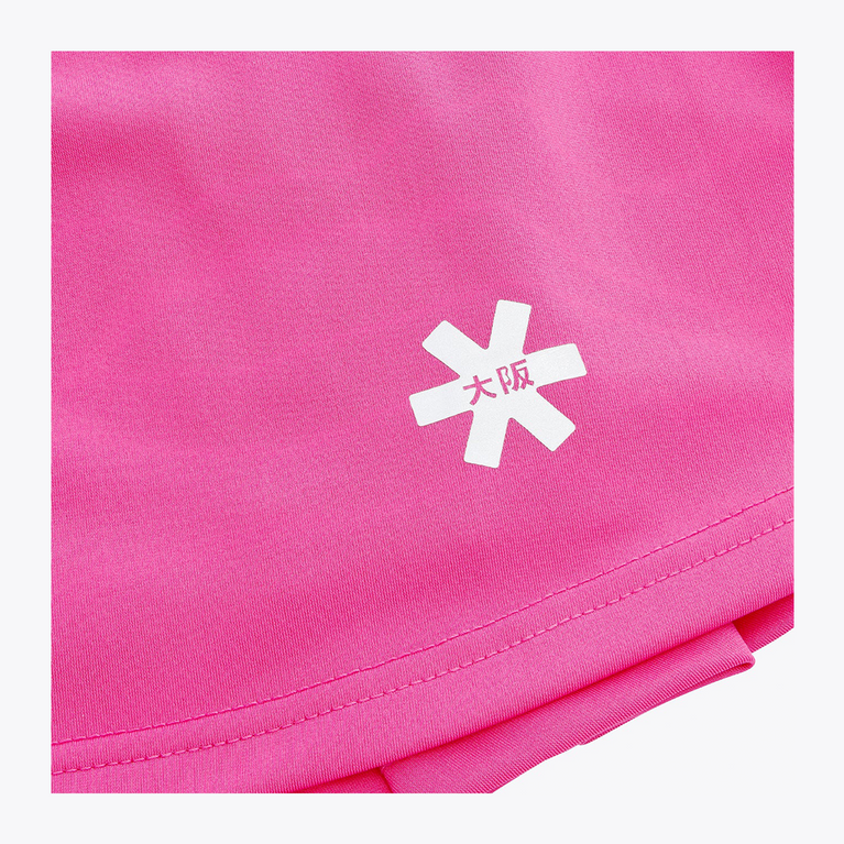 Osaka World Floucy Active Skort Electric Fuchsia | #Electric-Fuschia | Front logo