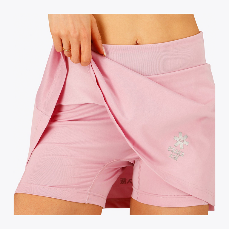 Osaka World Women Floucy Active Skort Fondant Pink | #Fondant-Pink | Model showing inside layer of skort