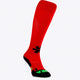 Osaka Field Hockey Socks in red with Osaka logo in green. Side view