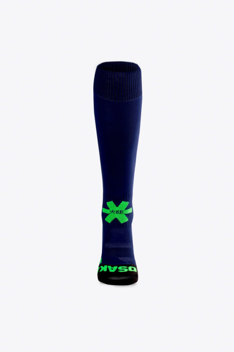 Osaka Field Hockey Socks | Navy Osaka Field Hockey Socks in navy with Osaka logo in green. Front view