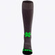 Osaka Field Hockey Socks in grey with Osaka logo in green. Front view