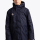 Boy wearing the Osaka Kids Stadium Jacket in Navy. Front view