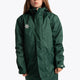 Girl wearing the Osaka Kids Stadium Jacket in Dark Green. Front view