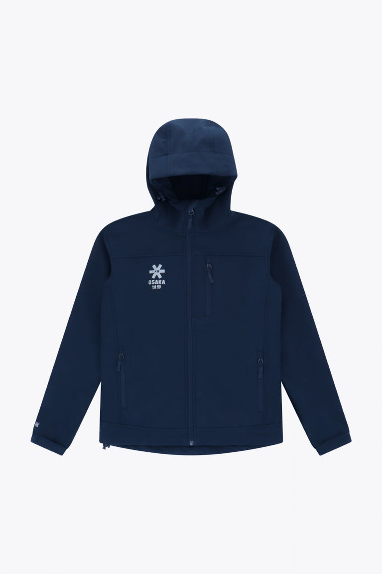 Osaka Kids Softshell Jacket in Navy. Front flatlay view