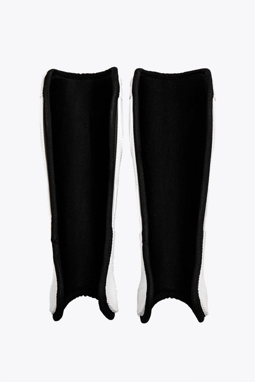 Osaka Shinguard white and black with logo. Front view