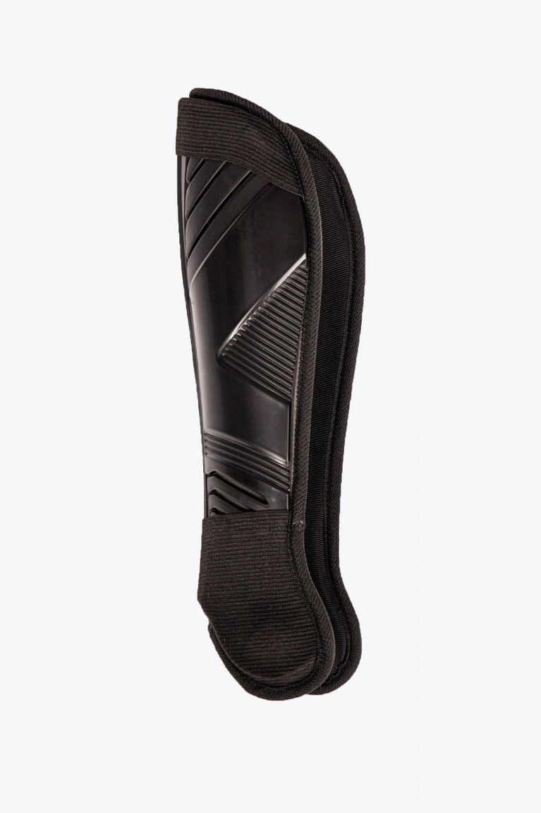 Osaka black shinguard with logo. Side view