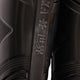 Osaka black shinguard with logo. Close view logo