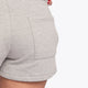 Osaka women shorts in grey with neon green logo. Back detail pocket view