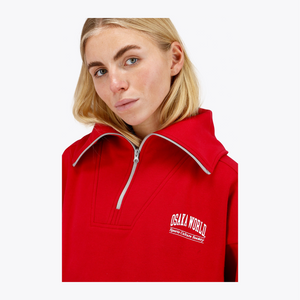Osaka Women Half Zip Sweater #Red