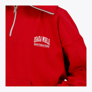 Osaka Women Half Zip Sweater #Red