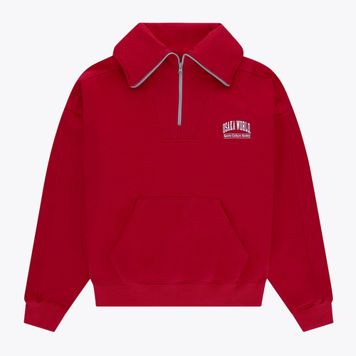 Osaka Women Half Zip Sweater #Red