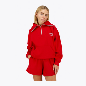 Osaka Women Half Zip Sweater #Red