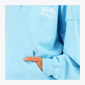 Osaka Women Half Zip Sweater #LightBlue 