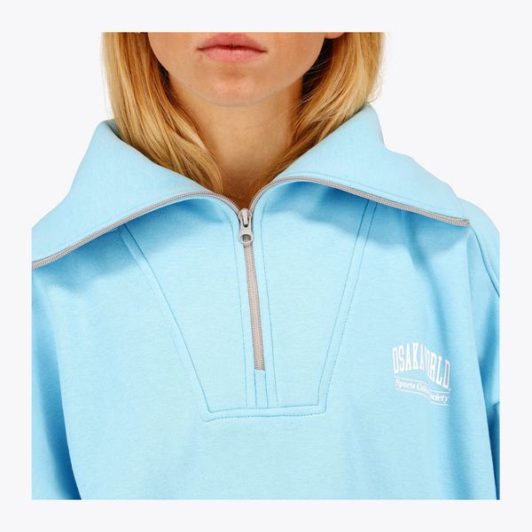 Osaka Women Half Zip Sweater #LightBlue 