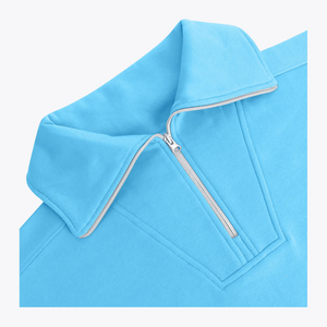 Osaka Women Half Zip Sweater #LightBlue 
