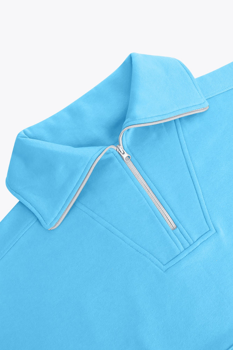 Osaka Women Half Zip Sweater | Blue Topaz