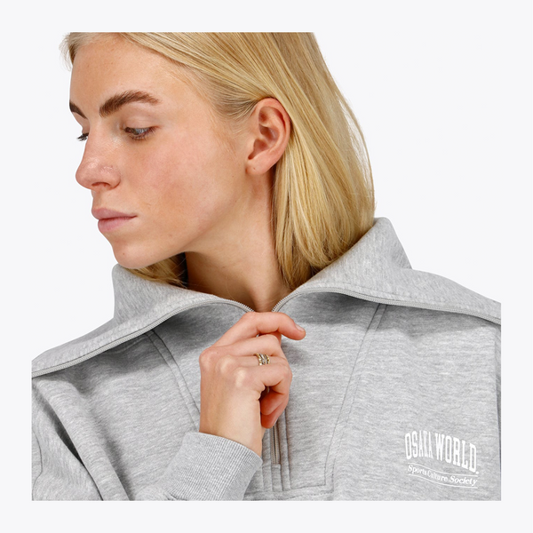 Osaka Women Half Zip Sweater #LightGrey