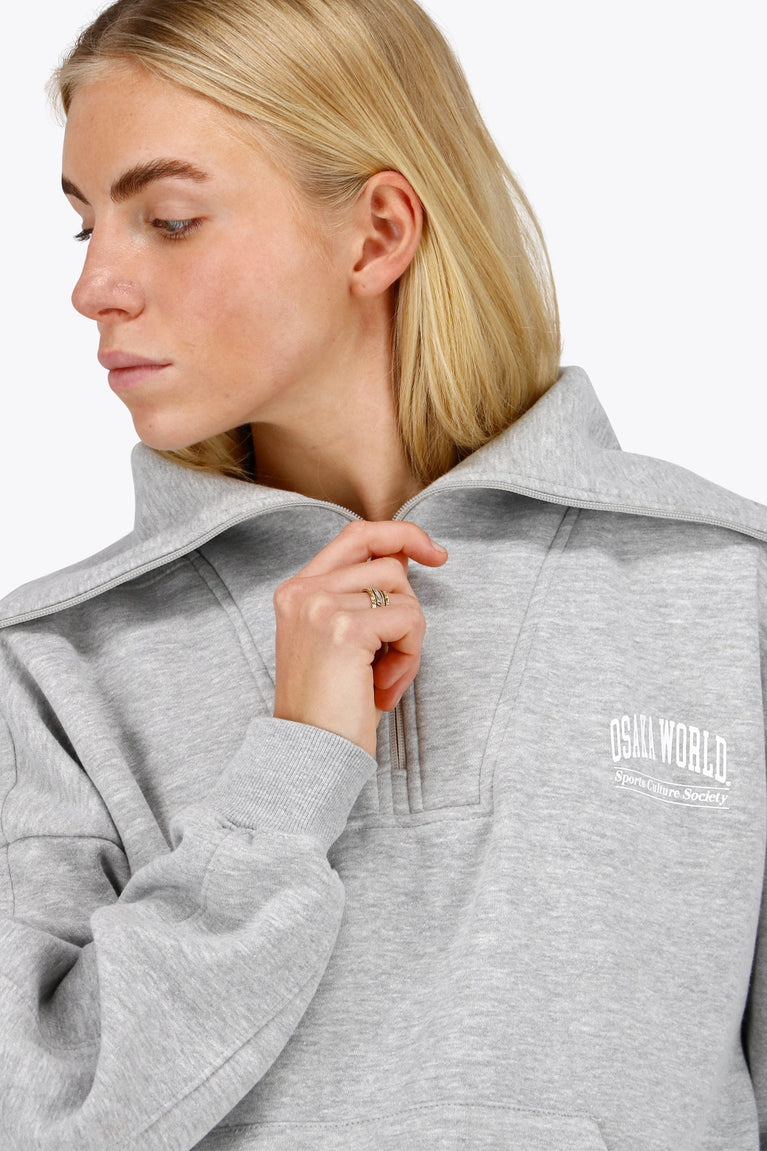 Osaka Women Half Zip Sweater | Heather Grey