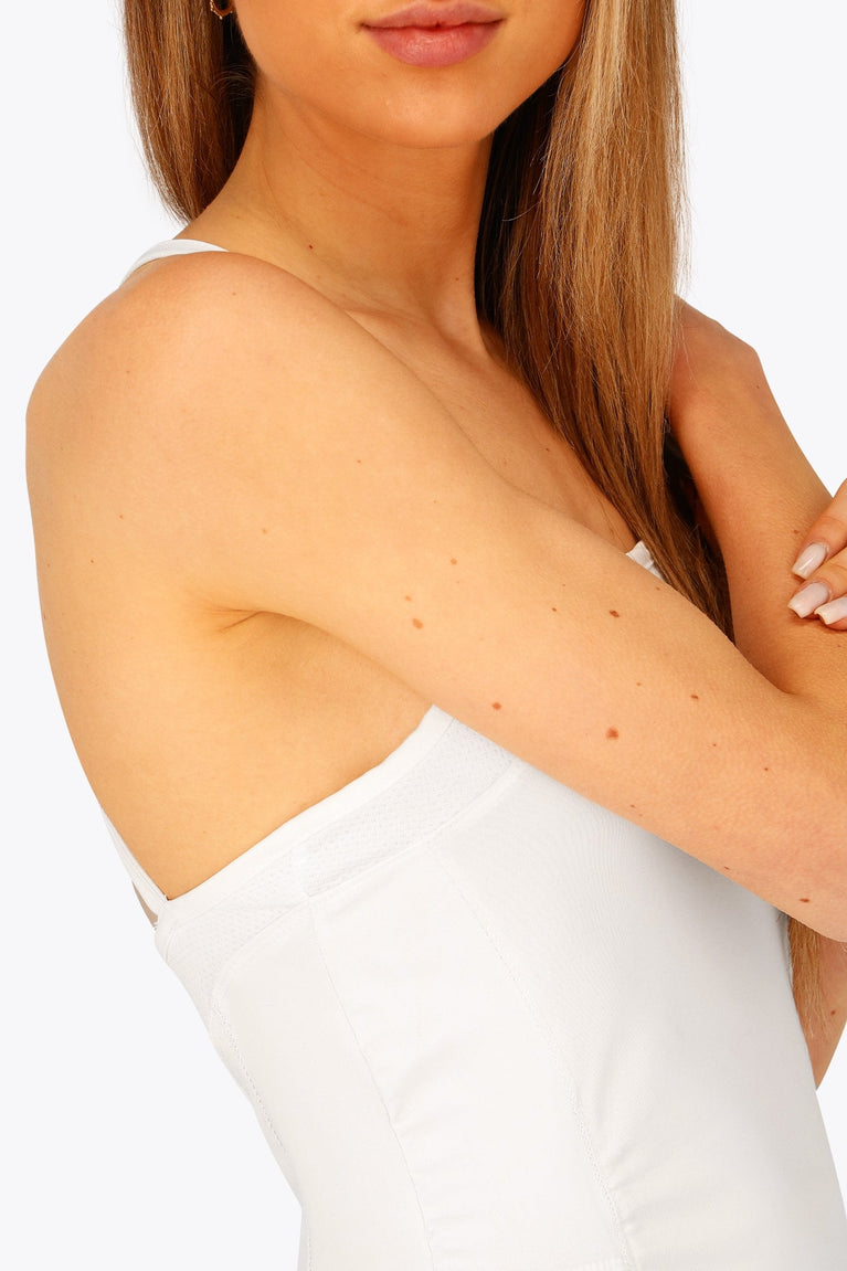 Osaka Women Pleated Tech Dress | White