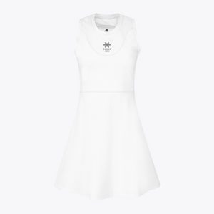 Osaka World Floucy Dress #White | Front of product