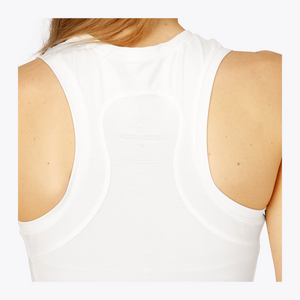 Osaka World Floucy Dress #White | Models upper back wearing the dress