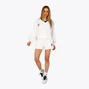 Osaka Women Shorts #White | full body shot of model