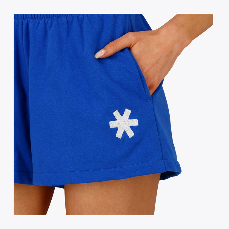 Osaka Women Shorts #PrincessBlue | logo of short on model