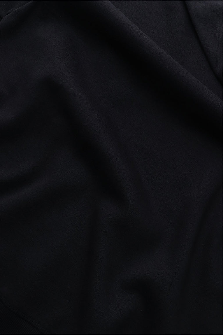 Osaka unisex sweater signature black with white logo. Detail material view