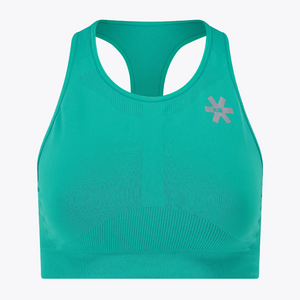 Green sports bra with a logo on a white background #BayouGreen