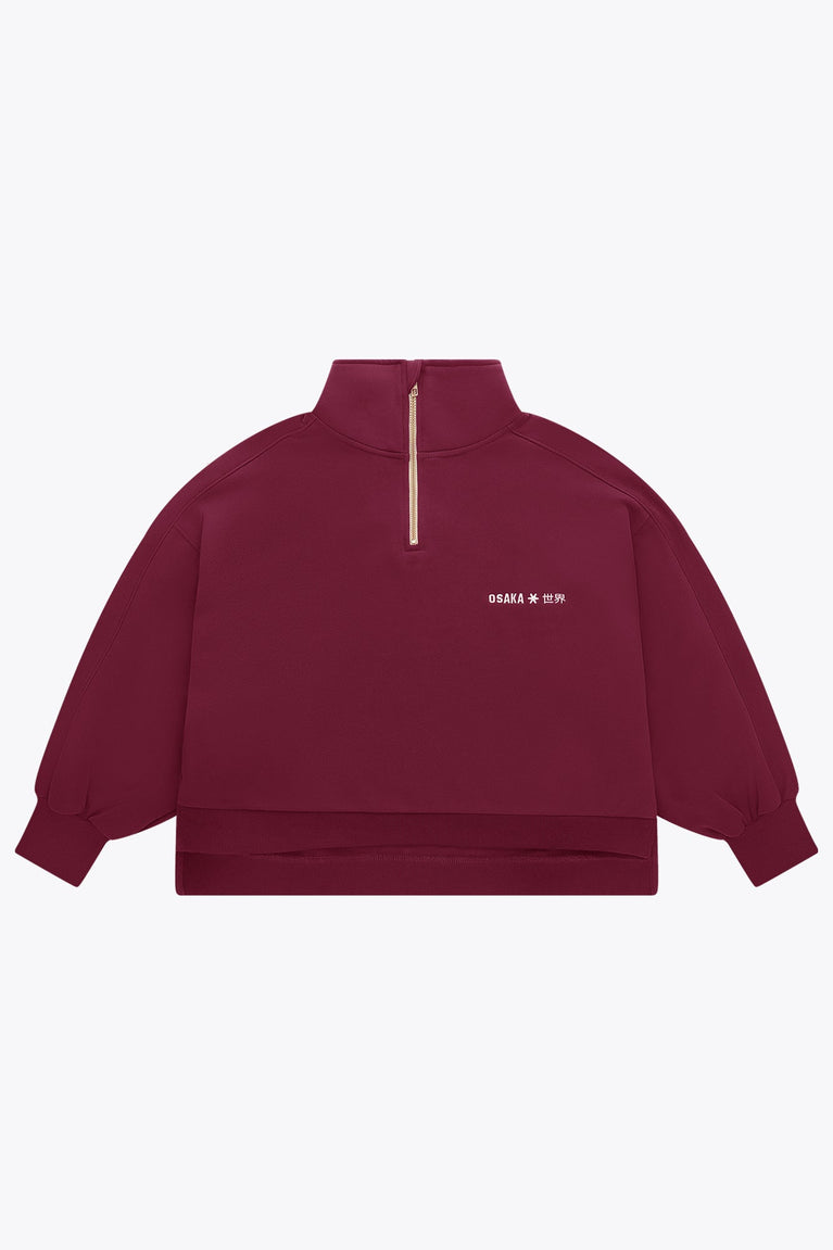Osaka Women Cropped Half Zip Sweater | Cherry Lacquer