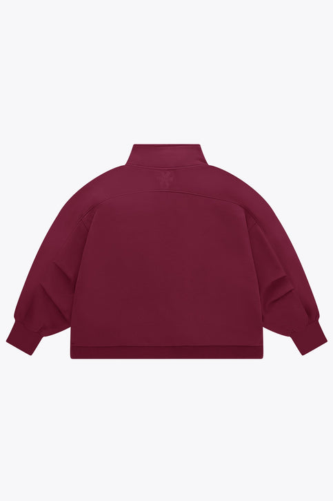 Osaka Women Cropped Half Zip Sweater | Cherry Lacquer