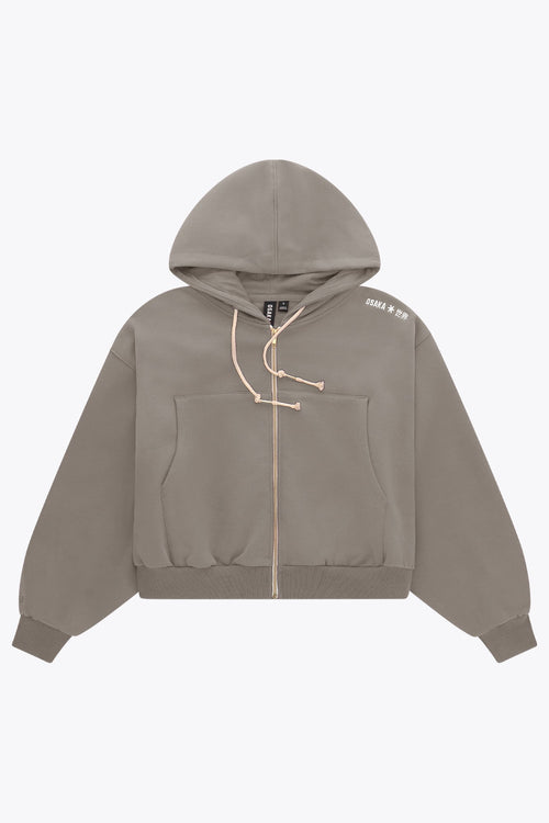 Osaka Women Cropped Full Zip Hoodie | Cloudburst