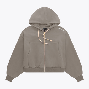 Osaka Women Cropped Full Zip Hoodie #Cloudburst