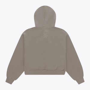 Osaka Women Cropped Full Zip Hoodie #Cloudburst