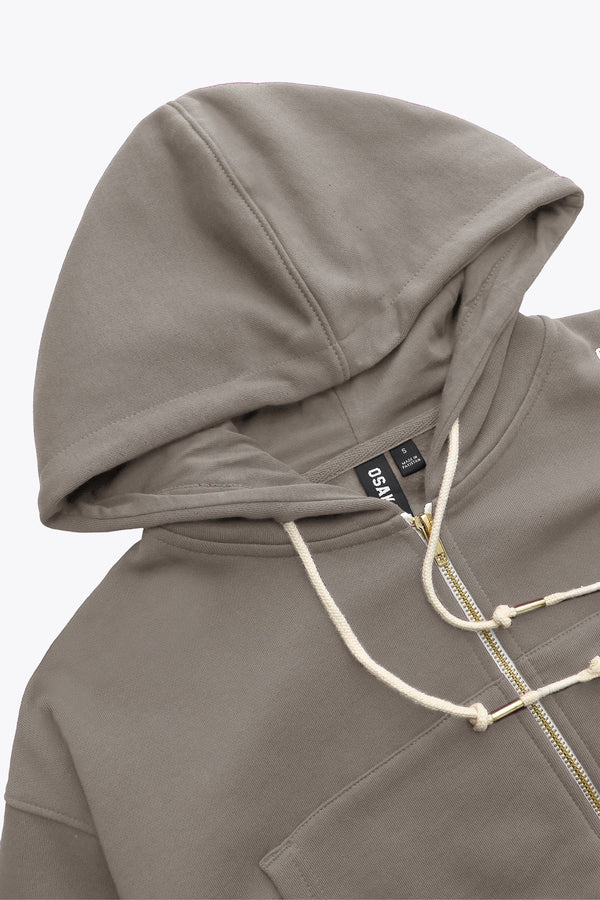 Osaka Women Cropped Full Zip Hoodie | Cloudburst