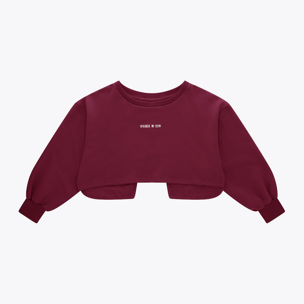 Osaka Women Crossed Back Sweater #CherryLacquer