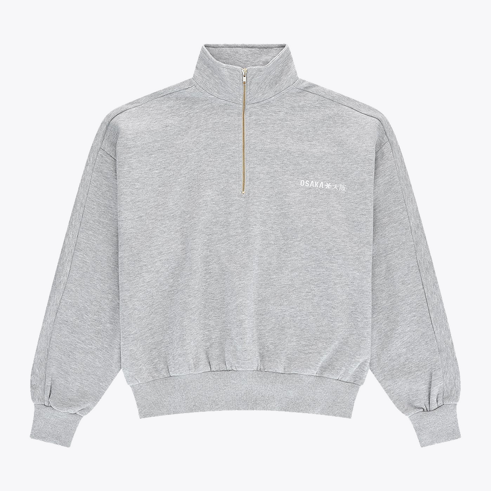 Osaka Men Half Zip Sweater #HeatherGrey
