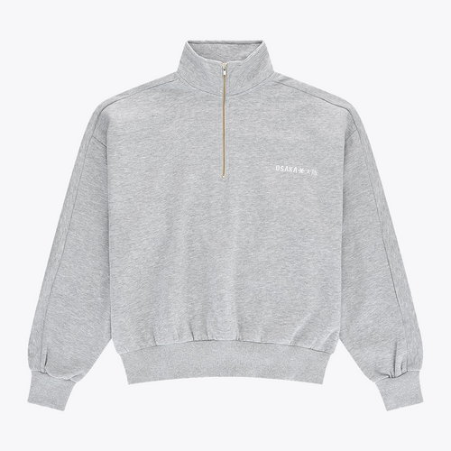 Osaka Men Half Zip Sweater #HeatherGrey